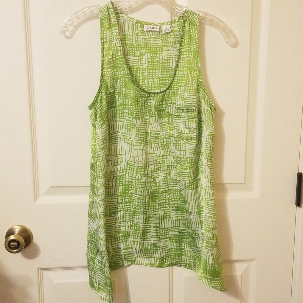 Green & white top